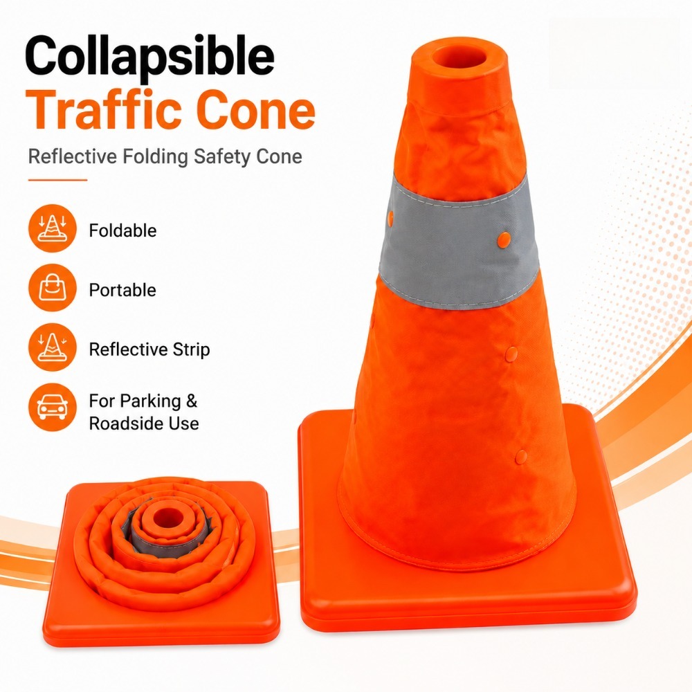 Road Traffic Cone - Cono de Tráfico Reflectante Plegable, Cono