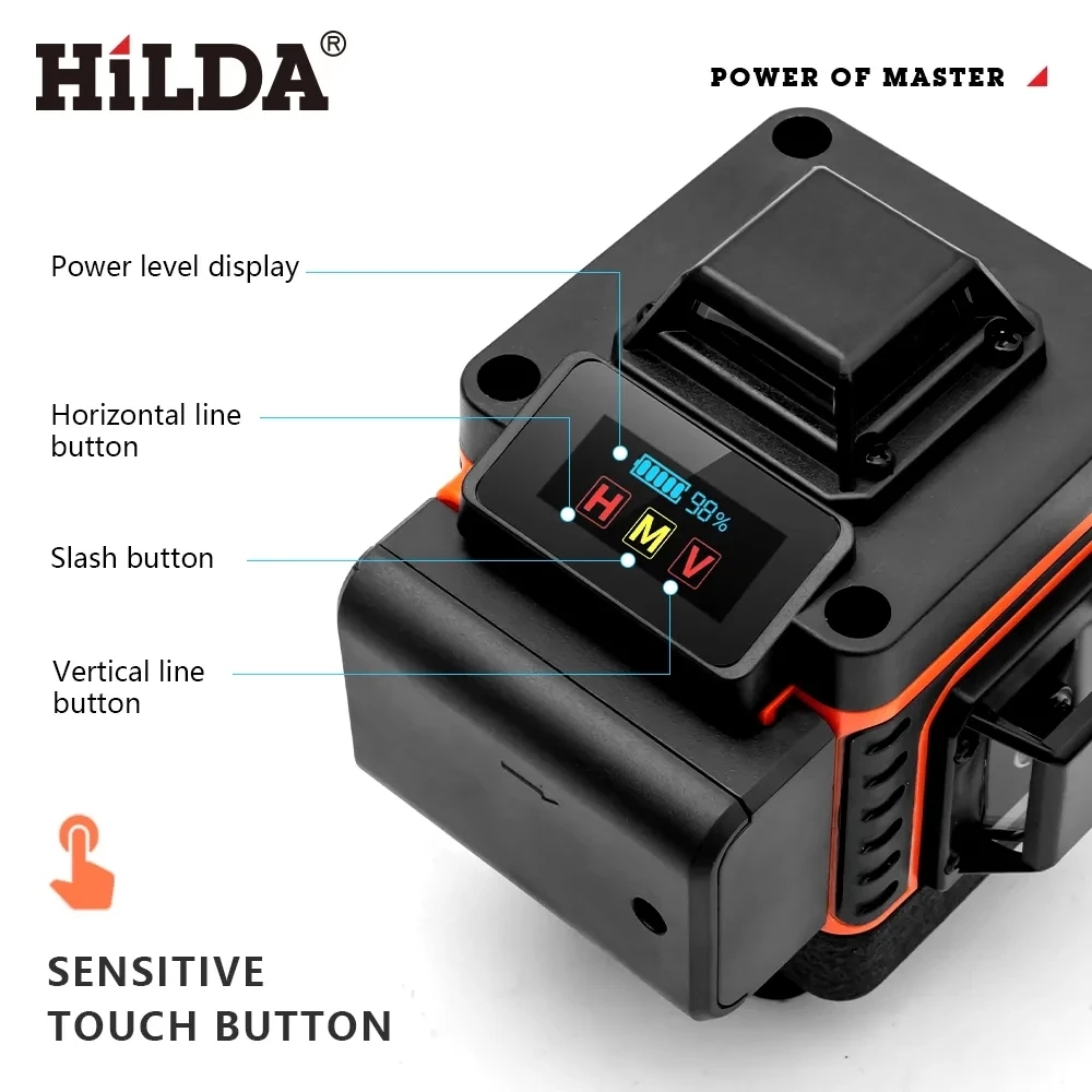 HILDA 16/12 líneas 4D nivel lá - Laser Level Rotary reseña y precio