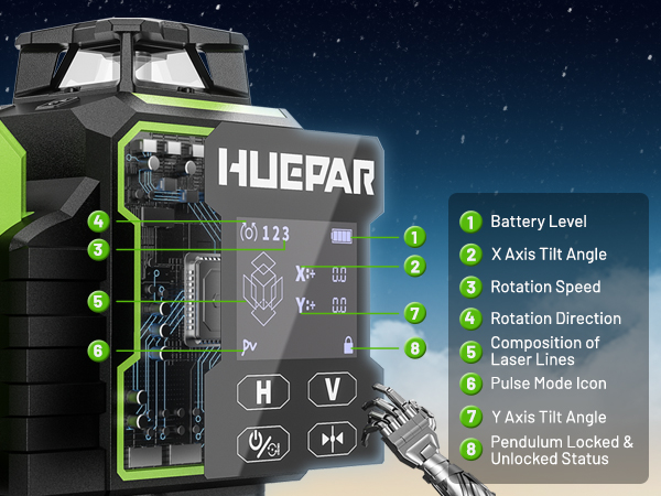 Nivel Láser Verde Huepar W04CG - Laser Level Rotary reseña y precio