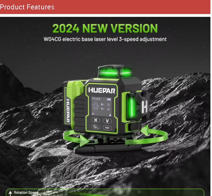 Nivel Láser Verde Huepar W04CG - Laser Level Rotary reseña y precio